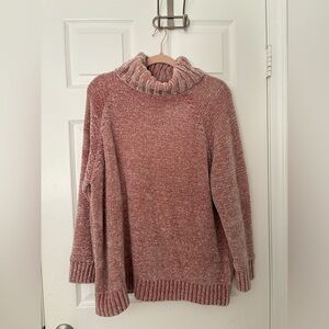 super soft oversized pink knit sweater.